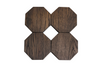 Image of wooden octagon coasters in white oak with the background removed.